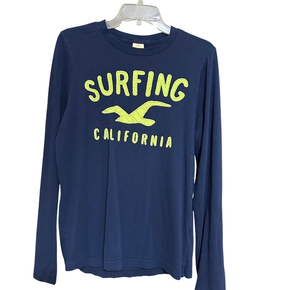 Hollister Other - Hollister California Surfing Long Sleeve T Shirt Navy Blue Graphic Mens Sz L Y2K
